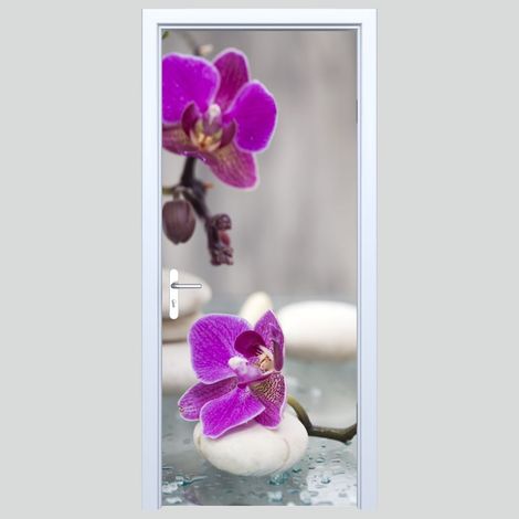 Orchideenblumen-Türsticker aus Stoff, Zen 137PD