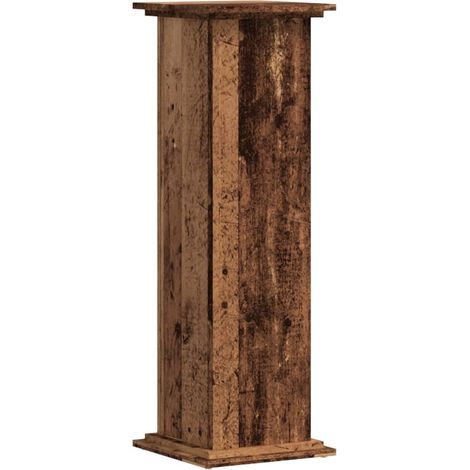 Soporte para plantas mueble para flores madera vieja 33 x 33 x 100 cm madera de ingeniería marrón 020045186