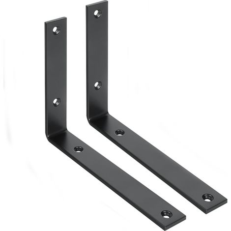 Lntyq 2 Stück Halterung Halterung Halterung Halterung Heavy Duty Halterung, Halterung Halterung Metall Schwarz 200112mm, (1/5)