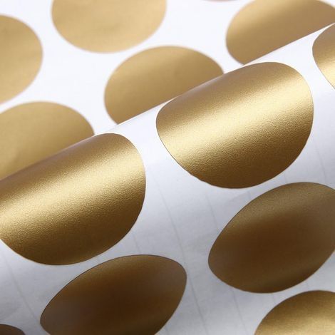 216 Stück goldene Punkt-Wandaufkleber zum Selbermachen – Wandtattoos, Wandbilder, Heimdekoration (1/4)