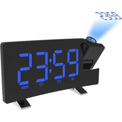 Radio Réveil Projecteur à Grand Écran LED - Horloge Électronique Complète avec Affichage Clair et Projection de l'Heure (1/5)