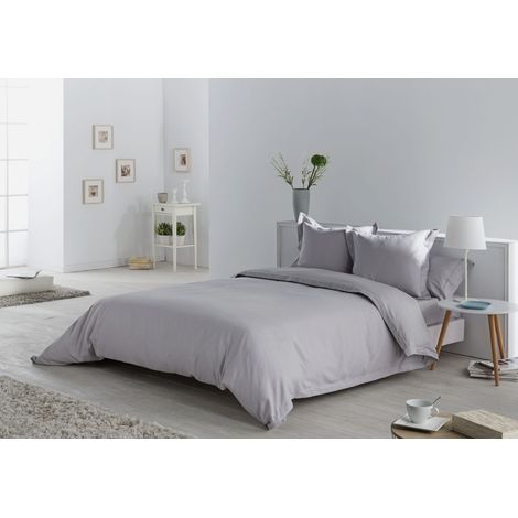 Juego de FUNDA NORDICA + 2 fundas de cojín dibujo en espiga color perla - Cama de 150 (5 piezas) - Tejido jacquard - 50% algodón / 50% poliéster. Gramage: 115 (1/4)