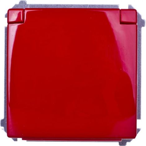 Simon Basic Spritzwassergeschützte Steckdose mit/mit Daten IP44 mit Schlüssel und vollständiger Klappe ohne Dichtung rot BMGD1B.01/22