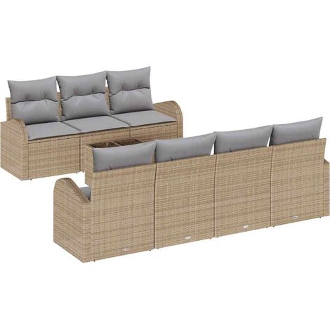 Maison Exclusive - Gartensofa-set Beige 55 x 55 x 37 cm Poly-Ratt