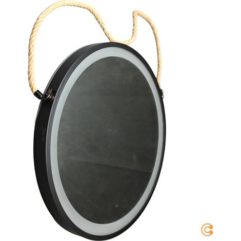 [GEBRAUCHT] B-Ware Paul Neuhaus Wandspiegel Spiegel Led Vidro Powerbank Schwarz Hängend Glas Metall