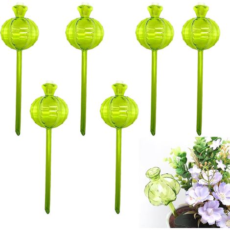 Boules Arrosage - 6 Pièces - Plastique Vert - Hydratation Automatique - Intérieur Extérieur - Pour Plantes En Pot (1/5)