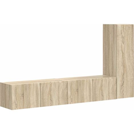 Maison Exclusive - TV-Schrankset Wandmontiert 3 pcs Sonoma-Eiche