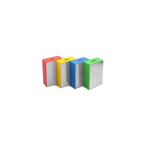 Lot de 4 tampons de polissage à la main pour poncer céramique, verre, carrelage, béton, pierre, marbre, granit, 60 , 100, 200, 400 (grille)