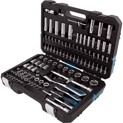 Gross 14155 109pcs Tool Set with 120-tooth ratchets, 1/4inch & 1/2inch, CrV (1/5)