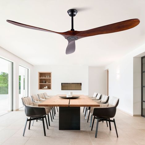 Ventilateur de plafond, en bois, imperméable, noyer, pour garage et atelier, salon, garage et kiosque, air frais maison