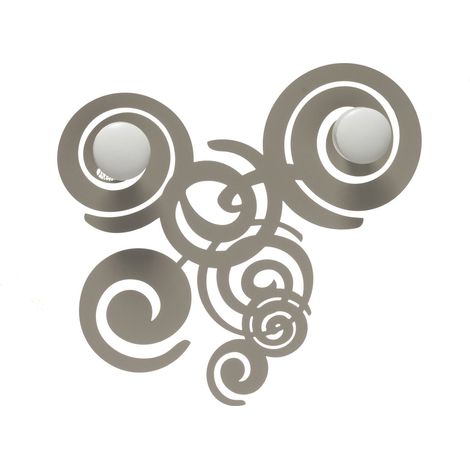 Porte-Manteau Mural Orfeo 29X29 Cm En Fer Sable Avec Boutons En Bois - Design Moderne Et Linéaire - Fabriqué En Italie (1/2)