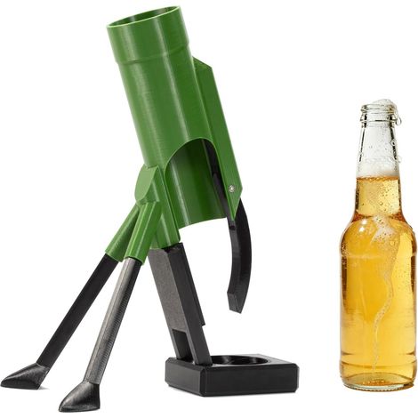 51 mm mortier pour bière, mortier ouvre-bouteille de bière, lanceur de capsules amusant, ouvre-bouteille de bière à mains libres pour la maison, le bar et la fête (A) (1/5)