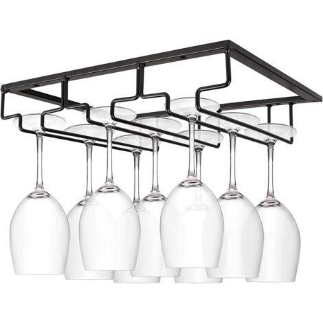 Portavasos de vino de acero inoxidable de 3 niveles, decoración de mesa para bar o cocina, negro (1/5)
