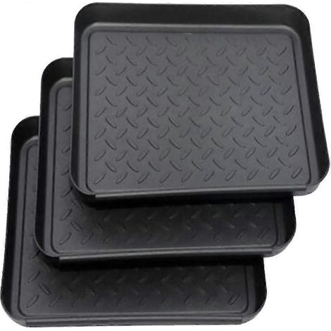 Three-piece shoe rack, plastic shoe drip tray, drip mat, rack, shoe tray, 35X27X3 cm (1/5)