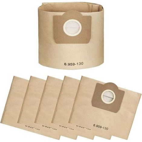 Sac Aspirateur WD3, Lot de 5 Sacs droits Aspirateur pour Karcher WD3, WD 3 Premium, WD3200, WD3500P, A2204, A2204, A2534, SE4001(Lot de 5 ), (1/5)