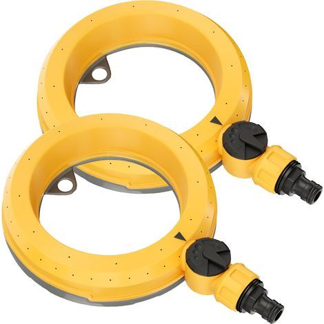 2 Pièces Arroseurs de Pelouse à Base Annulaire, Arroseur Automatique pour Petites et Moyennes Surfaces, Arroseur Circulaire à 360 Degrés avec Débit d'eau Doux pour Pelouse, Arrosage de Jardin (1/5)