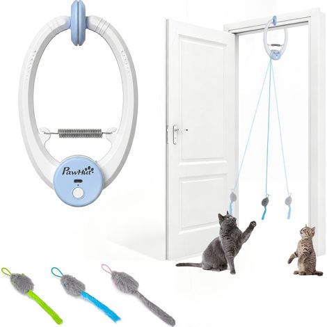 PawHut Interactive Cat Toys Door Hanging Automatic Cat Toy Mouse & Teaser