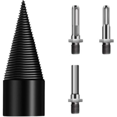 Foret fendeur de bûches, foret fendeur de bois, outil fendeur de bûches robuste, diamètre 32 mm, avec trois tiges (1/5)