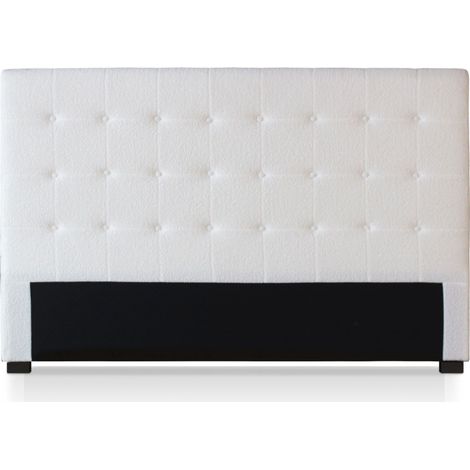 Tête de lit capitonnée Luxor 180cm Tissu bouclette Crème (1/4)