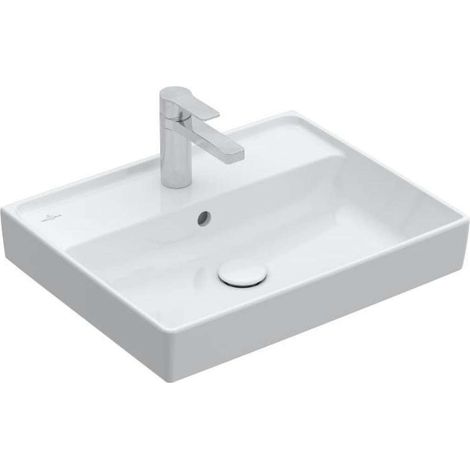 Villeroy & Boch Collaro - Lavabo 60x47 cm, con rebosadero, orificio para el grifo, blanco alpino 4A336001 (1/4)