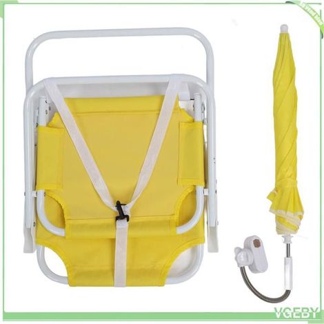 Fafeicy Chaise de plage pour enfants Chaise de plage pliante pour enfants, Portable, pour Camping, puericulture tapis Jaune (1/5)