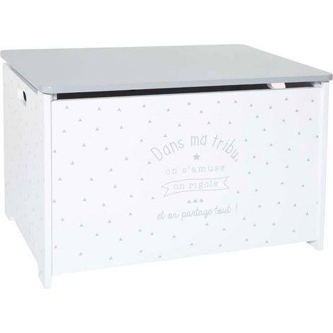 BAÚL INFANTIL PARA JUGUETES COLOR BLANCO Y GRI58 x 37,5 x 38cm (1/5)