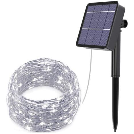 Solar String Lights Outdoor, 120 LED Waterproof 12m 8 Modes Copper Wire String Lights for Garden Patio Wedding Christmas Party White (1/4)