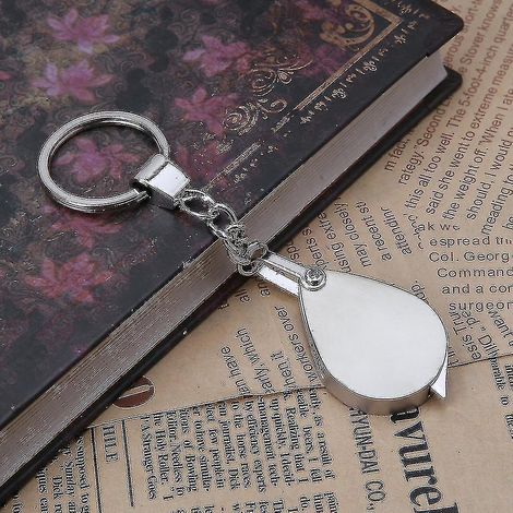 Faltbare Taschenlupe, Mini-Schlüsselanhängerlupe aus Metall, Leselupe