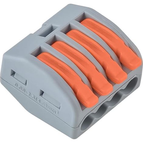 50pcs 4 Port Lever Connectors 0.2-4mm² Electrical Terminal Block for Cable Connection, Home Lighting Accessory for LED Lighting and Circuits, Compact Toolless 450V 32A (1/5)