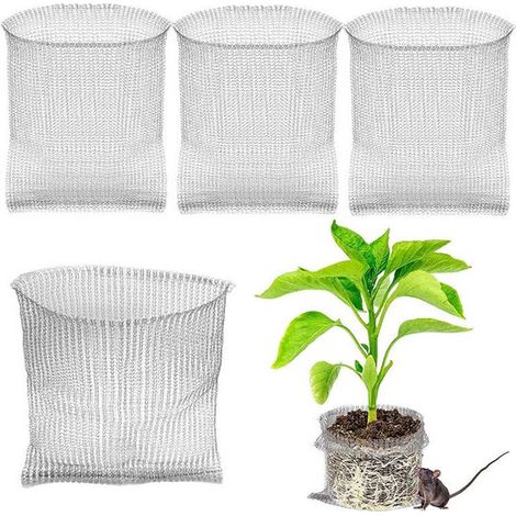 Paniers de protection en acier inoxydable pour les racines des plantes (lot de 10) Sacs en filet en acier inoxydable Barrière de protection contre les parasites et les rongeurs Filet de protection des (1/5)