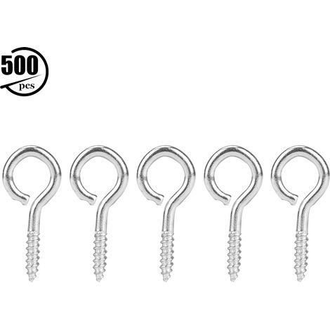 500 Crochets à œil argenté en fer nickelé, accessoires DIY pour création de pendentifs de bijouterie (1/5)