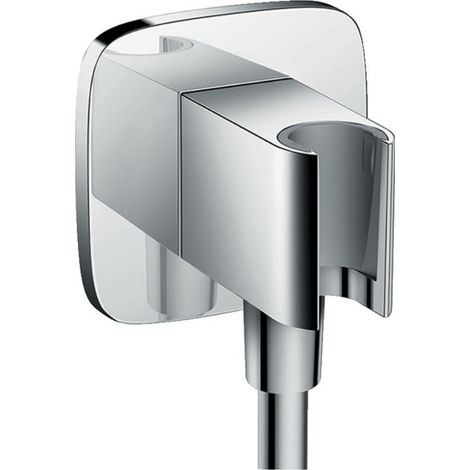 Hansgrohe Fixfit - Codo de ducha con soporte, cromo 26887000 (1/4)