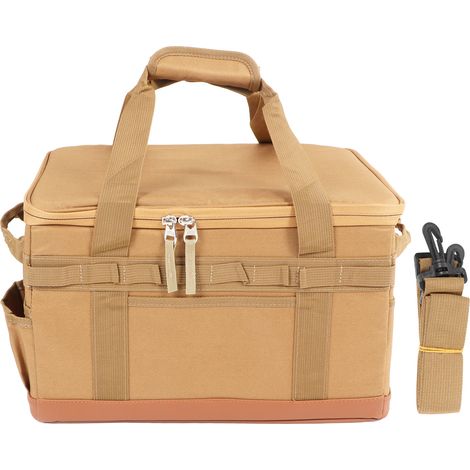 Sac de rangement camping extérieur 30L grande capacité portable avec poignées beige (1/5)