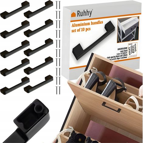 Tirador para mueble negro - 10 piezas. Ruhhy 24190 (1/5)