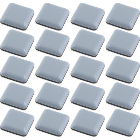 20-piece set of 2.5cm square adhesive furniture sliders, chair sliding floor protectors, self-adhesive furniture moving pads suitable for hardwood floors and carpets. (1/5)
