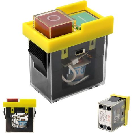 250V 6A Interrupteur électromagnétique AYWHP interrupteur machine outil,Interrupteur étanche Magnétique, Interrupteur D'outil, Bouton de Démarrage, Classe de Protection IP55 (1/5)