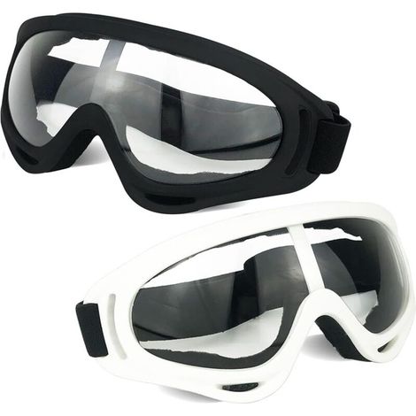 CSPARKV （20×10×10cm）Lot de 2 lunettes de protection / lunettes de sécurité / lunettes de moto avec bandanas