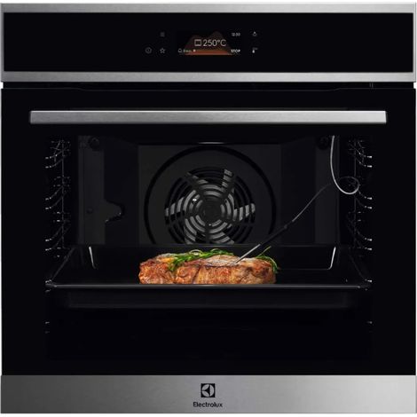 Electrolux – Four traditionnel multifonction 72L 60cm pyrolyse inox – Chaleur tournante pulsée – Gril turbo 2300W – EOE7P12X