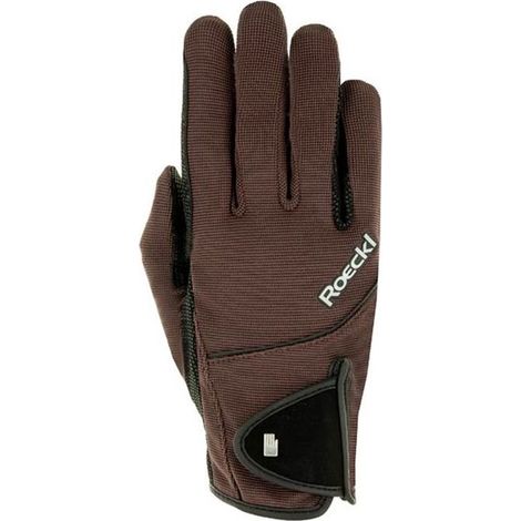 Guanti da equitazione uomo donna Roeckl modello Milano con dorso in spandex bielastico: 7,5, Blu navy (1/5)