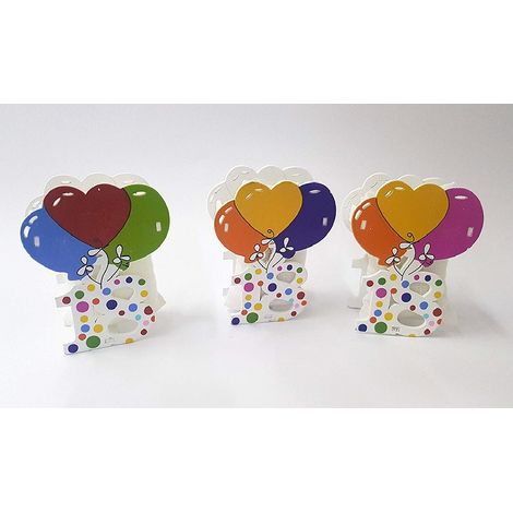 TrAdE Shop Traesio - Bomboniera Scatola 12pz. 18 Anni Palloncino Legno Portaconfetti Festa Compleanno -