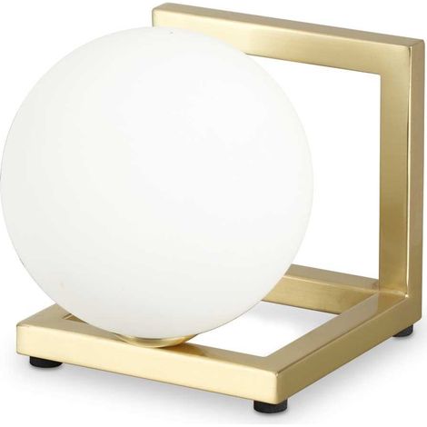 Ideal Lux ANGOLO Globe Tischleuchte Messing, eingebauter Schalter