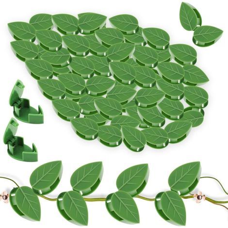 Lot de 30 clips de fixation muraux pour plantes grimpantes, crochet auto-adhésif, traction de vigne, support invisible, simulation de feuille verte pour jardin, clip mural pour plantes grimpantes (1/5)