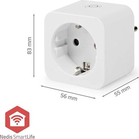 Nedis SmartLife Smart Stecker / IP21 / Leistungsmesser / 3680 W / Hybrid (CEE 7/7) / 0 - 55 °C / Android™ / IOS / Weiss / 1 Stück