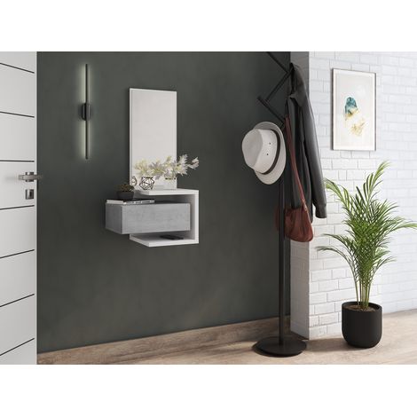 INGRESSO DAM 43X32XH90CM LARICE BIANCO / CEMENTO (1/2)