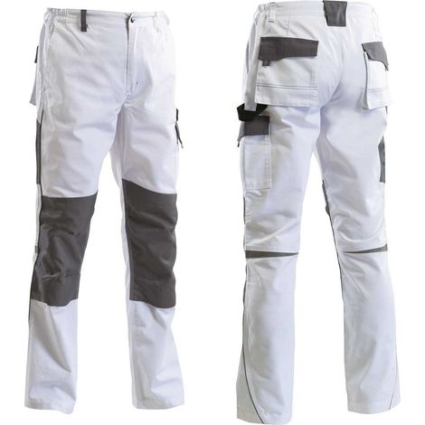 Pantaloni Da Imbianchino Invernali Multi Tasche Bianco-Grigio 2XL