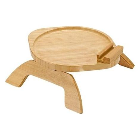 Table de Bras de Canapé, Plateau D'Accoudoir de Canapé, Plateau de Bras de Canapé Rotatif à 360° pour Manger Rond-Chrom (1/5)