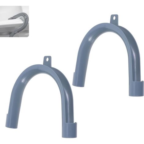 Support Tuyau Vidange - 2 Pièces - Plastique ABS - Forme U Universelle - Lave-linge Lave-vaisselle - Gris (1/5)