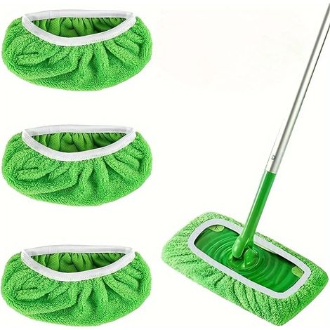 Lot de 6 tampons de rechange en microfibre pour balai à franges, adaptés aux balayeuses, faciles à entretenir et essentiels de nettoyage (1/5)