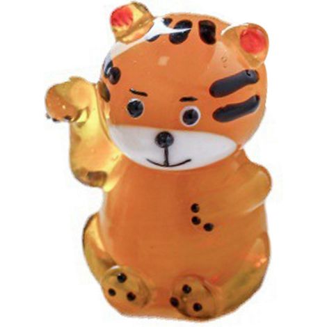 Miniatur-Tigerfigur aus Glas, Glückstier, niedliche Mini-Statue, Ornament