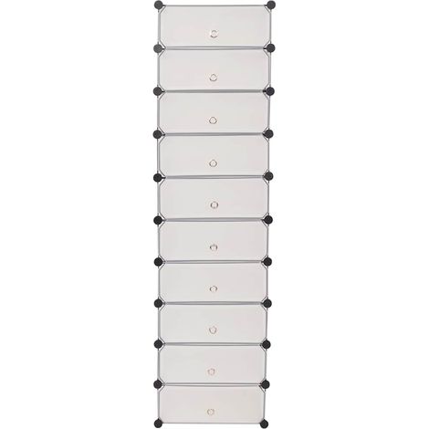 Maison Exclusive - Scarpiera Modulare a 10 Scomparti Bianca